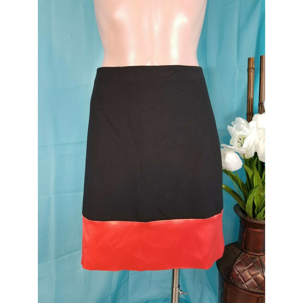 Ann Taylor Petite Black with Red Shimmer Pencil Size 10 (Petite)
